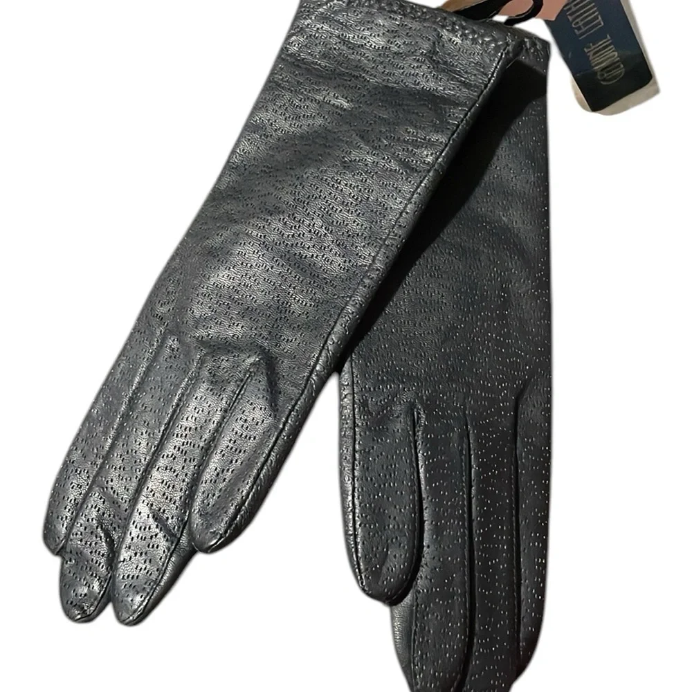 Vintage Black Leather‎ Gloves